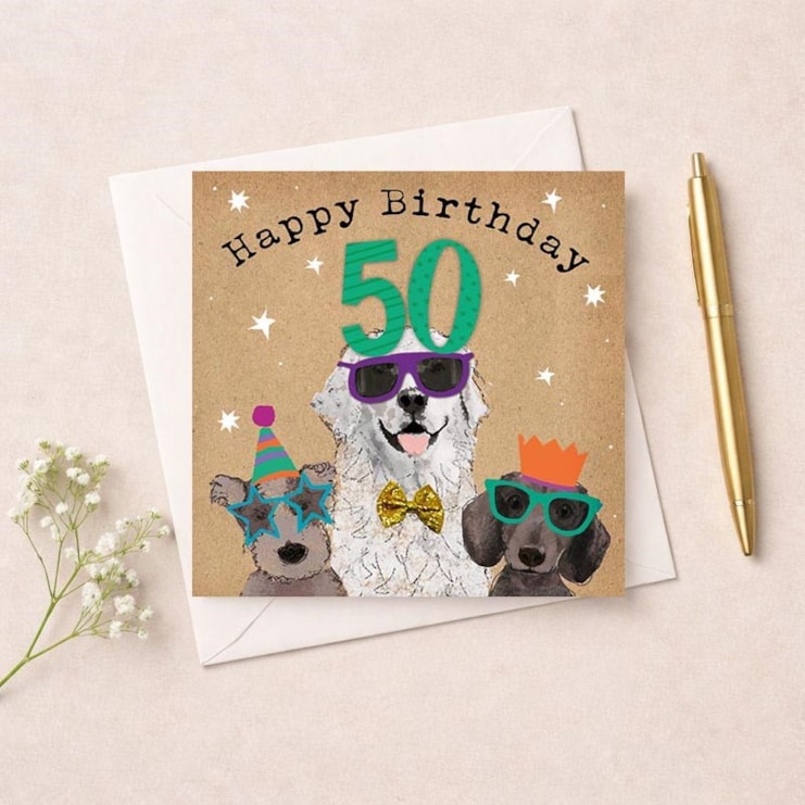Age 50 Birthday Card - Fun Dogs Age 50 Birthday Card - Fun Dogs