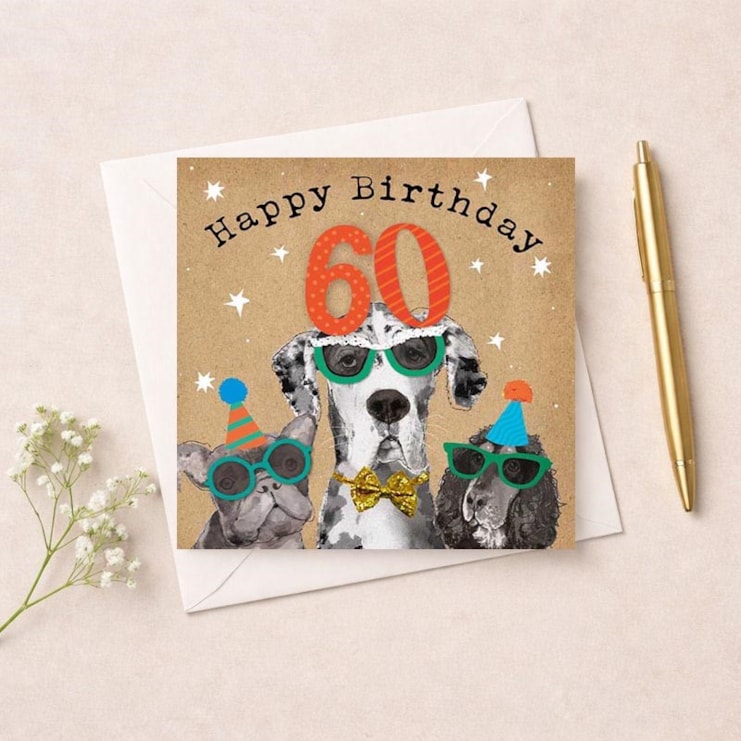 Age 60 Birthday Card - Fun Dogs
