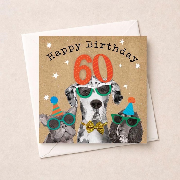 Age 60 Birthday Card - Fun Dogs Age 60 Birthday Card - Fun Dogs