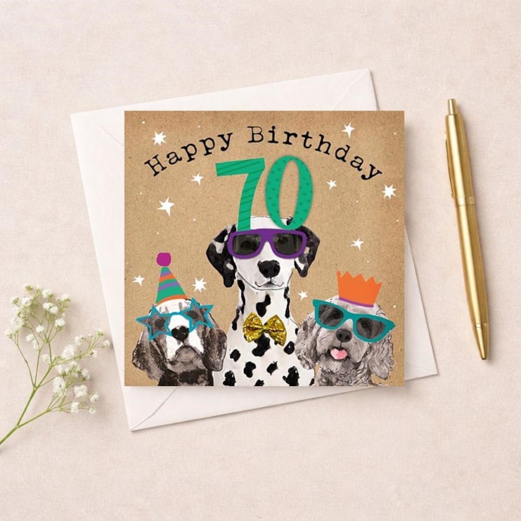 Age 70 Birthday Card - Fun Dogs