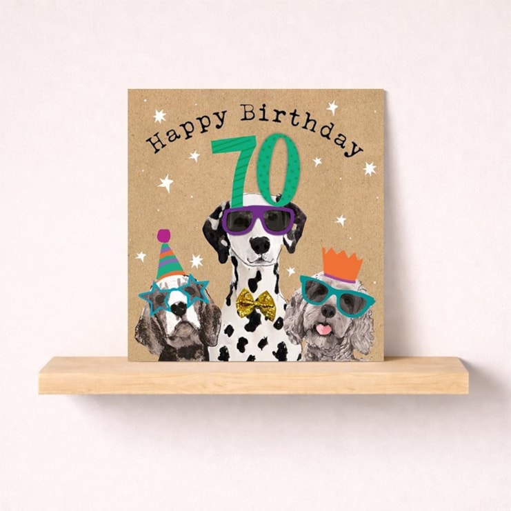 Age 70 Birthday Card - Fun Dogs Age 70 Birthday Card - Fun Dogs