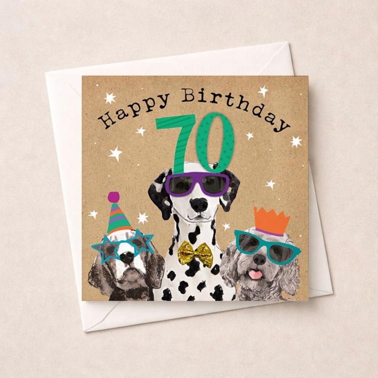 Age 70 Birthday Card - Fun Dogs Age 70 Birthday Card - Fun Dogs