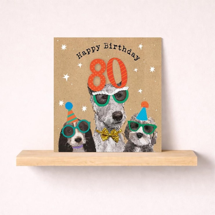 Age 80 Birthday Card - Fun Dogs Age 80 Birthday Card - Fun Dogs
