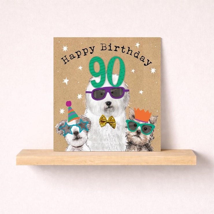 Age 90 Birthday Card - Fun Dogs