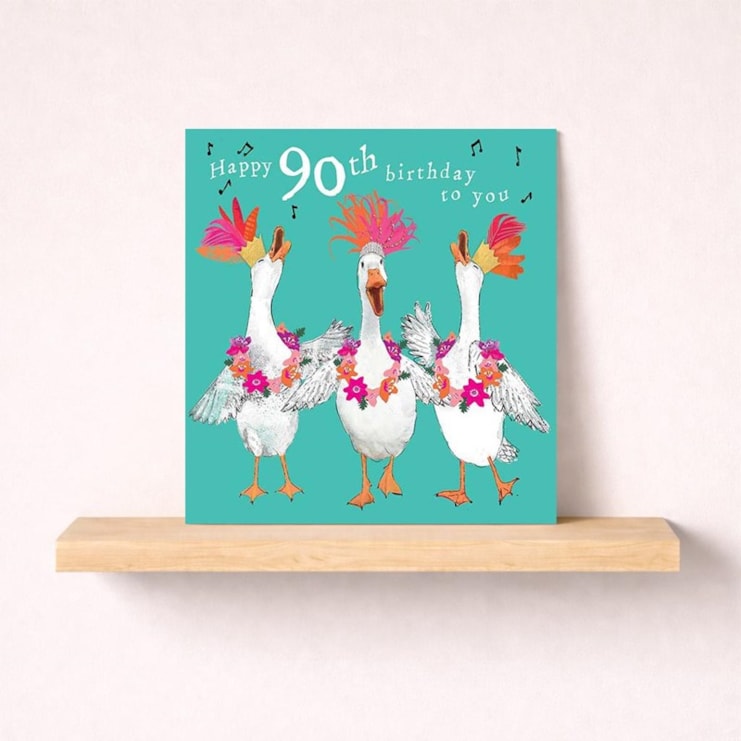 Age 90 Birthday Card - Happy Geese