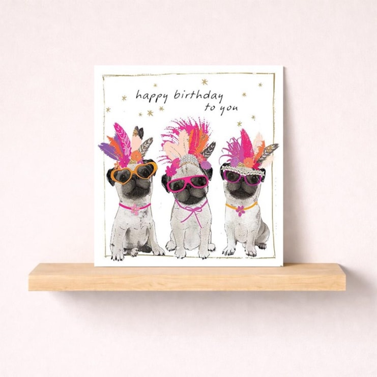 Birthday Card - Birthday Pugs