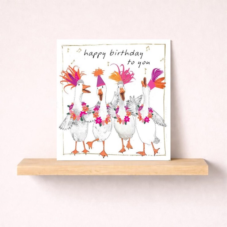 Birthday Card - Birthday Geese