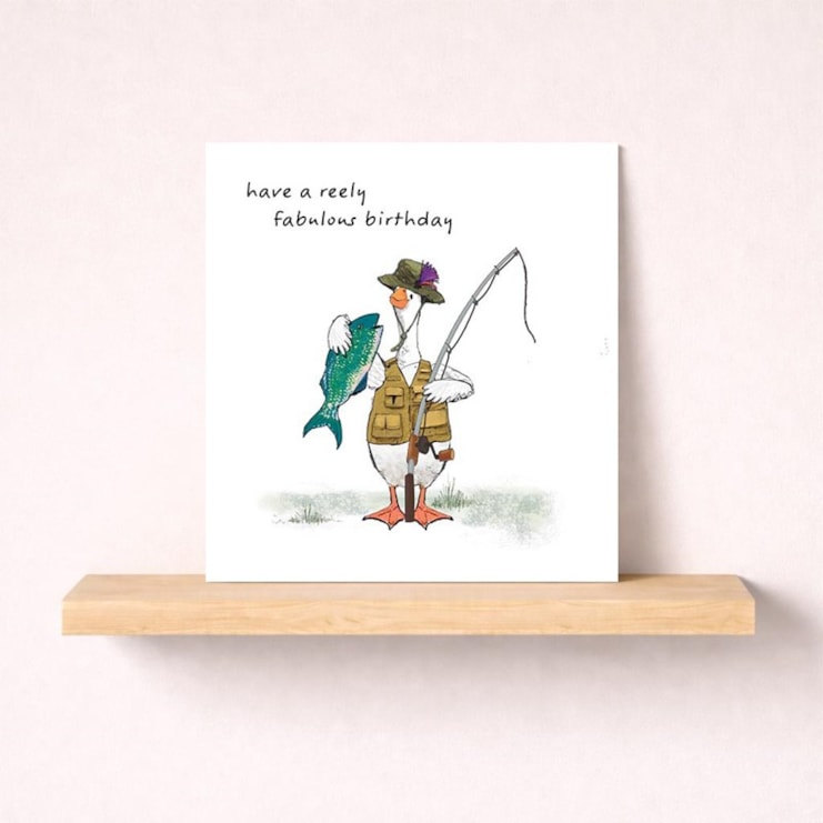 Birthday Card - Fishing Goose
