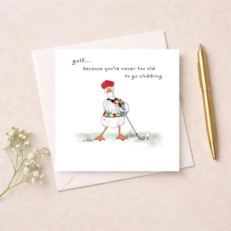 Birthday Card - Golfer Goose Birthday Card - Golfer Goose