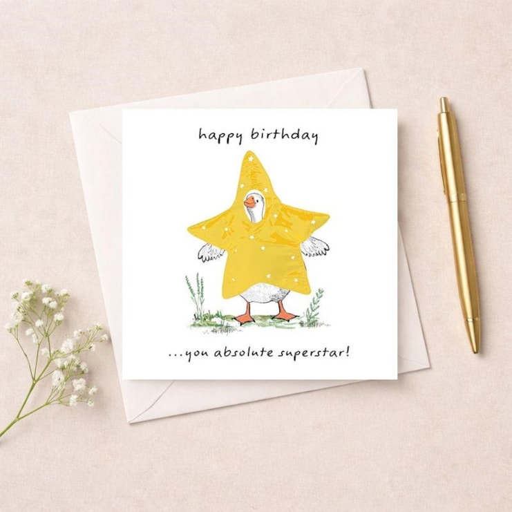 Birthday Card - Superstar Goose Birthday Card - Superstar Goose