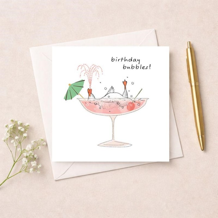Birthday Card - Goose In A Cocktail Birthday Card - Goose In A Cocktail