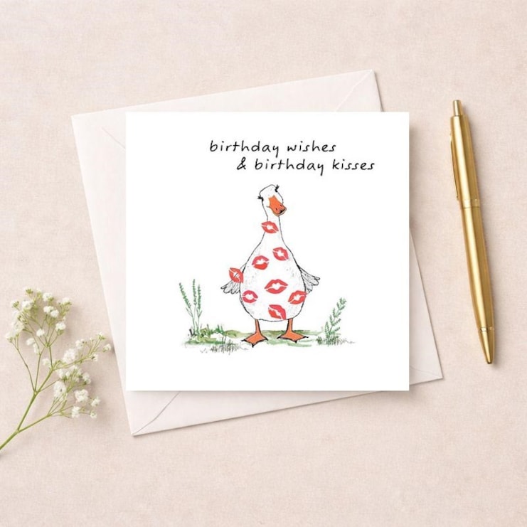Birthday Card - Goose Kisses Birthday Card - Goose Kisses