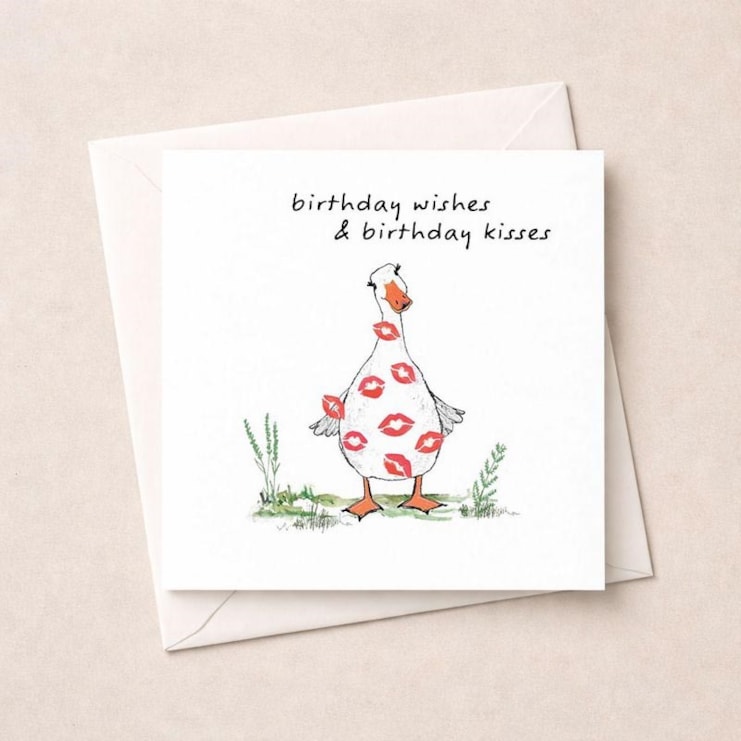 Birthday Card - Goose Kisses