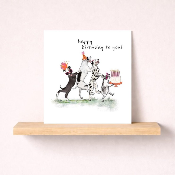 Birthday Card - Dogs With Birthday Cake