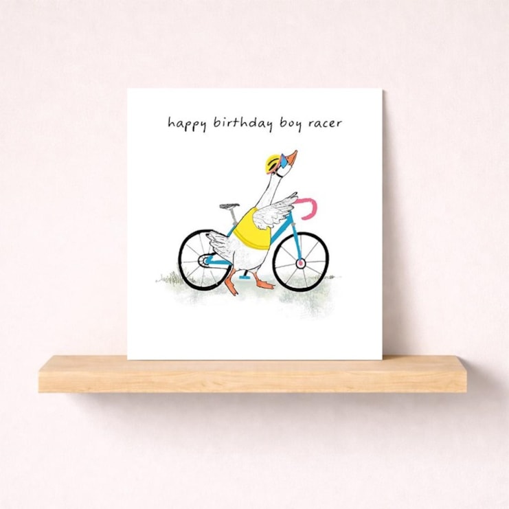 Birthday Card - Cyclist Goose