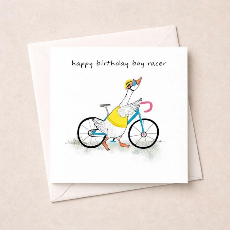 Birthday Card - Cyclist Goose