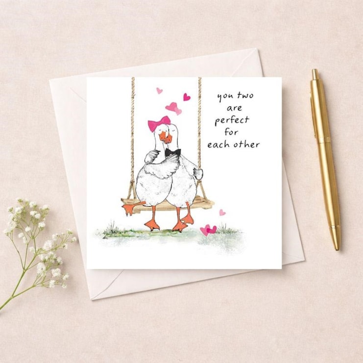 Anniversary Card - Two Geese On A Swing Anniversary Card - Two Geese On A Swing