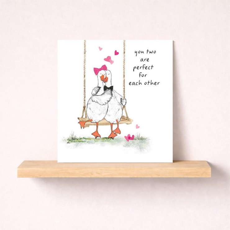 Anniversary Card - Two Geese On A Swing Anniversary Card - Two Geese On A Swing