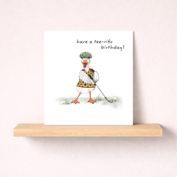 Birthday Card - Tee-rific Birthday Golfer Goose Birthday Card - Tee-rific Birthday Golfer Goose