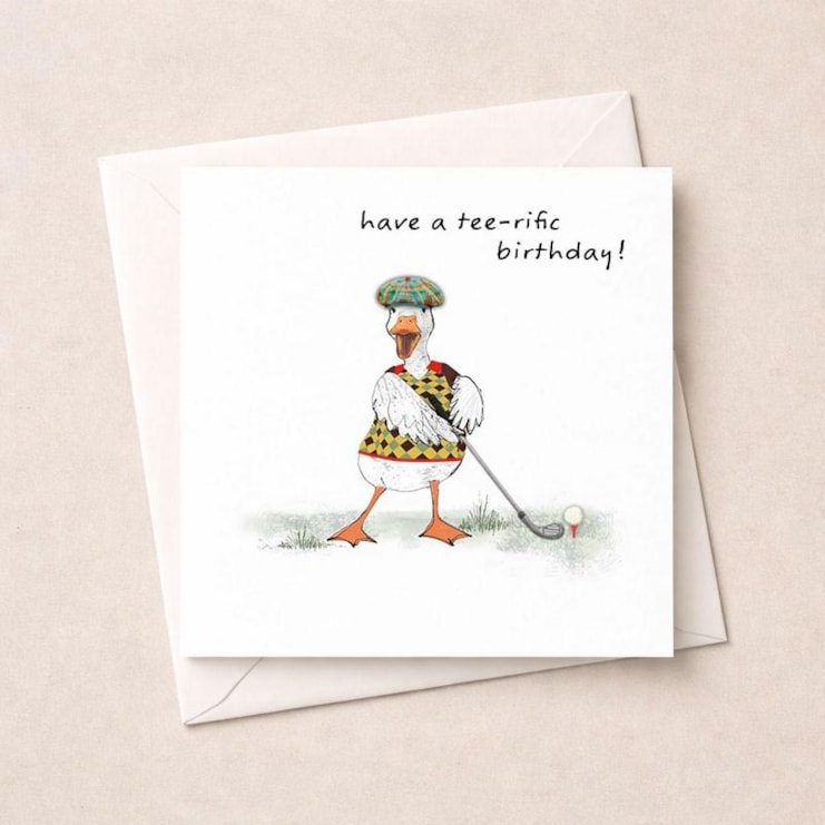 Birthday Card - Tee-rific Birthday Golfer Goose Birthday Card - Tee-rific Birthday Golfer Goose
