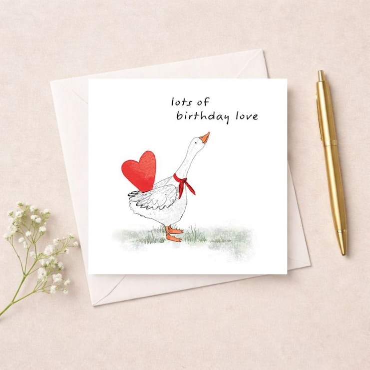 Birthday Card - Goose With Birthday Love