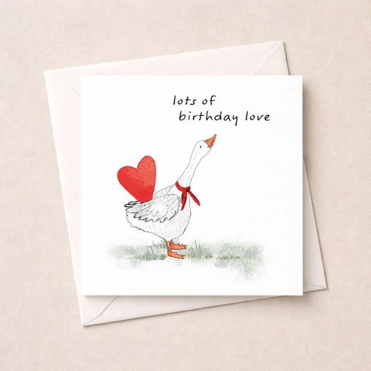 Birthday Card - Goose With Birthday Love