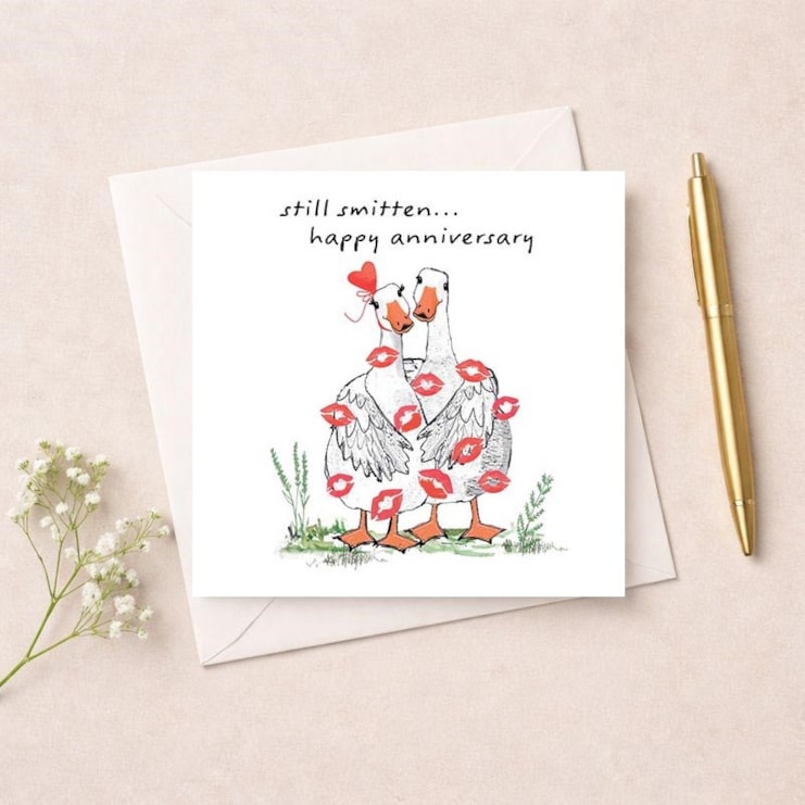 Anniversary Card - Still Smitten Geese
