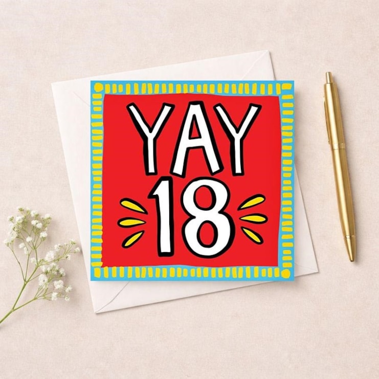 Age 18 Birthday Card - Yay 18 Age 18 Birthday Card - Yay 18