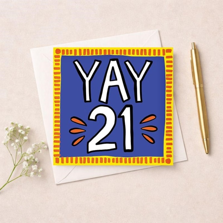 Age 21 Birthday Card - Yay 21