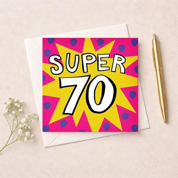 Age 70 Birthday Card - Super 70 Age 70 Birthday Card - Super 70