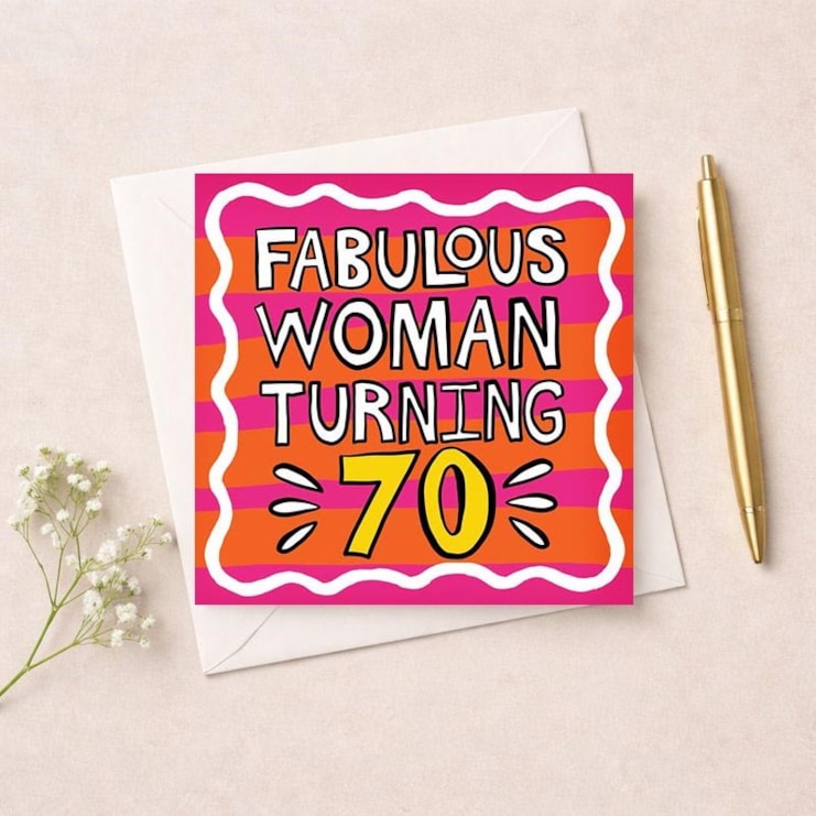 Age 70 Birthday Card - Fabulous Woman Turning 70