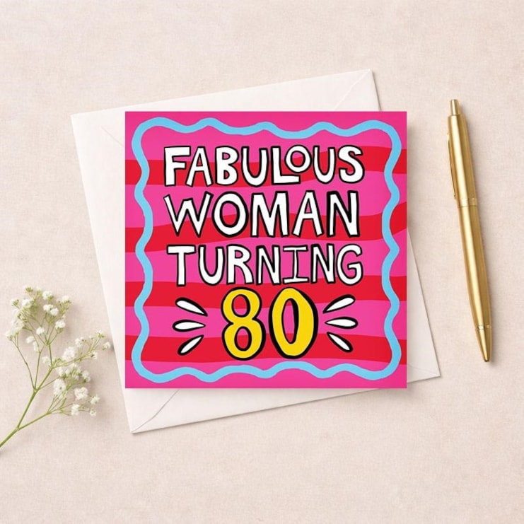 Age 80 Birthday Card - Fabulous Woman Turning 80 Age 80 Birthday Card - Fabulous Woman Turning 80