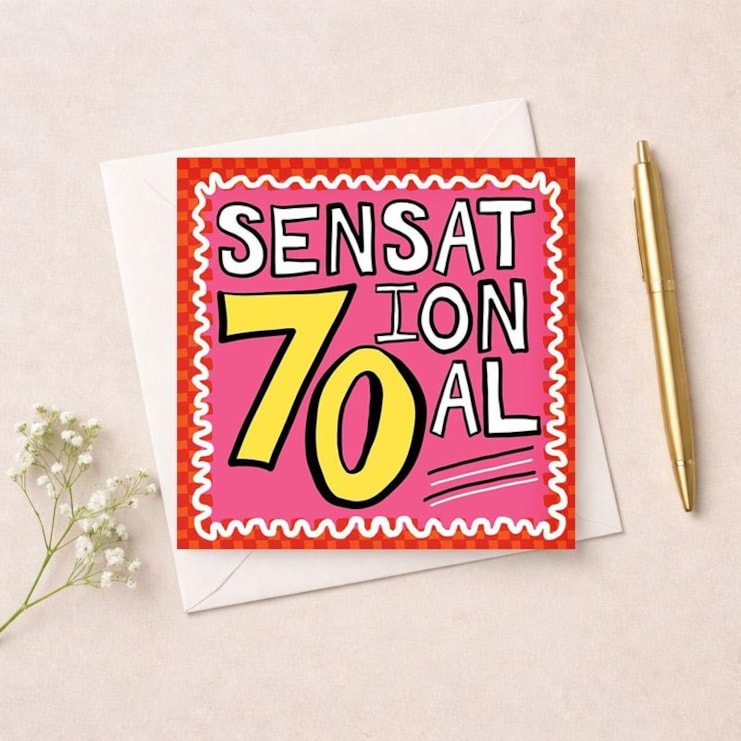 Age 70 Birthday Card - Sensational 70