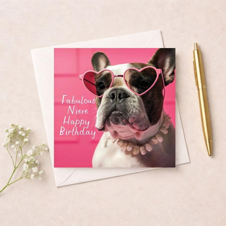 Birthday Card - Fabulous Niece French Bulldog Birthday Card - Fabulous Niece French Bulldog