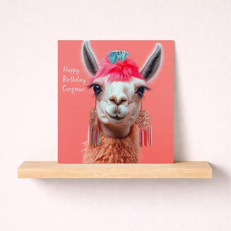 Birthday Card - Gorgeous Llama