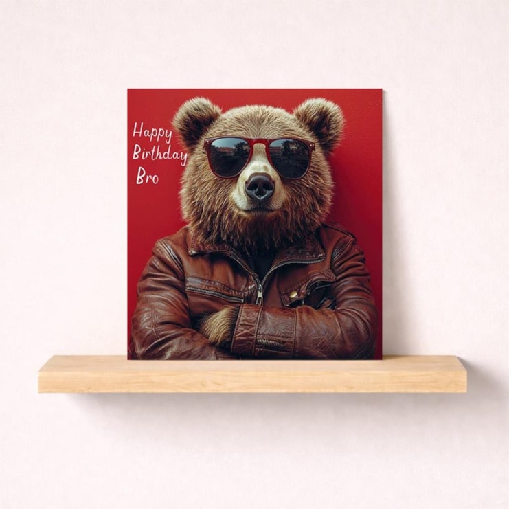 Brother Birthday Card - Cool Bear Brother Birthday Card - Cool Bear