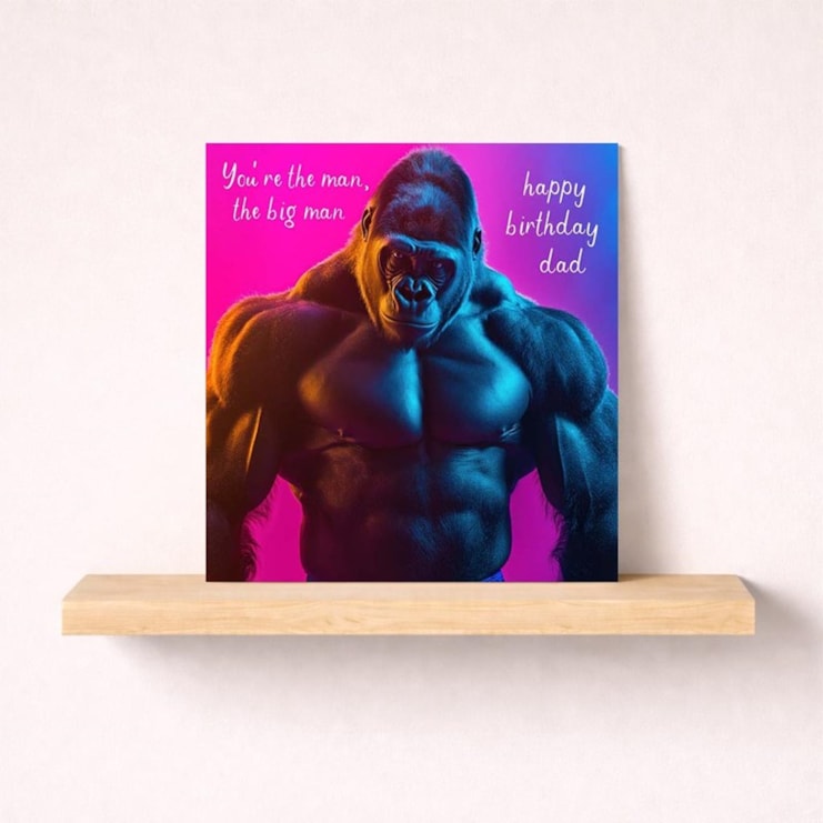 Dad Birthday Card - Gorilla Dad Birthday Card - Gorilla