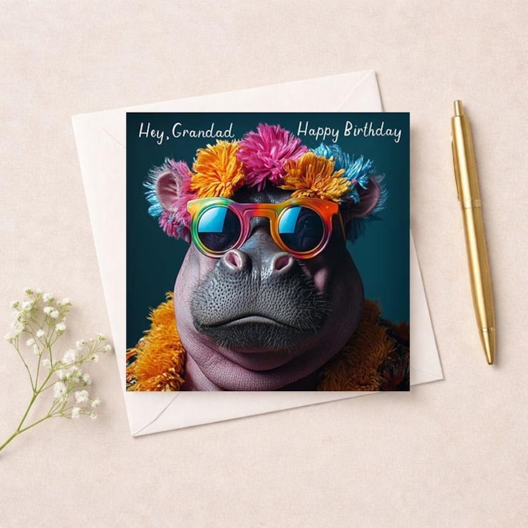 Grandad Birthday Card - Cool Hippo Grandad Birthday Card - Cool Hippo