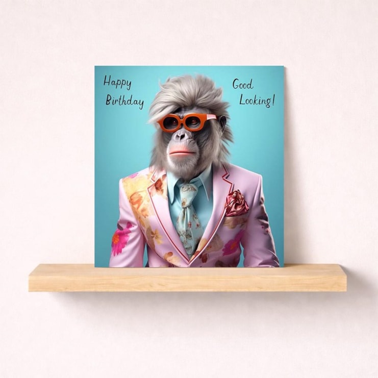 Birthday Card - Monkey In A Suit
