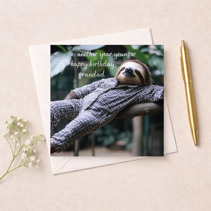 Grandad Birthday Card - Lazing Sloth Grandad Birthday Card - Lazing Sloth