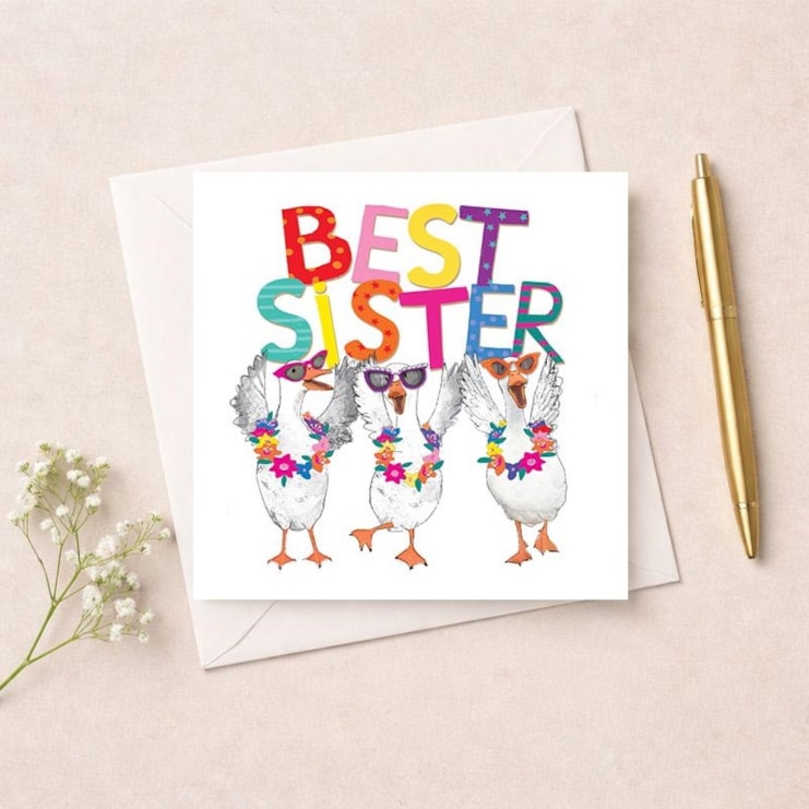 Open Card - Best Sister Geese