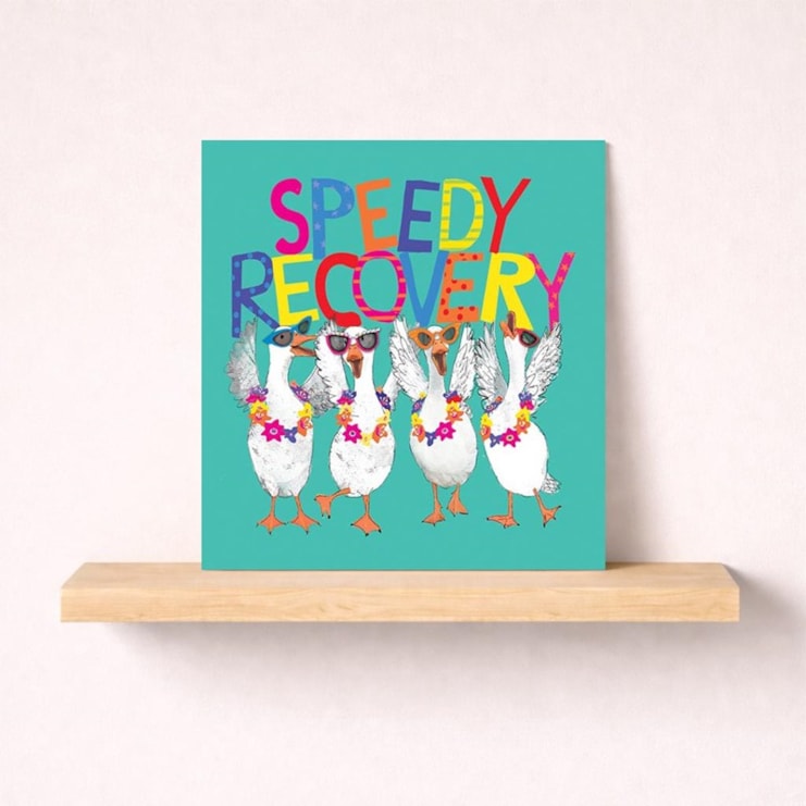 Get Well Soon Card - Speedy Recovery Geese