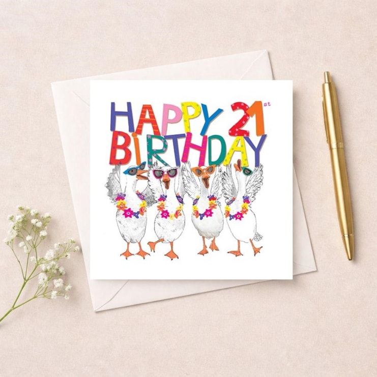 Age 21 Birthday Card - 21st Geese