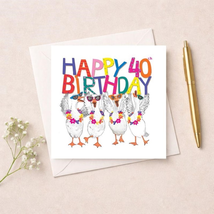 Age 40 Birthday Card - 40th Geese