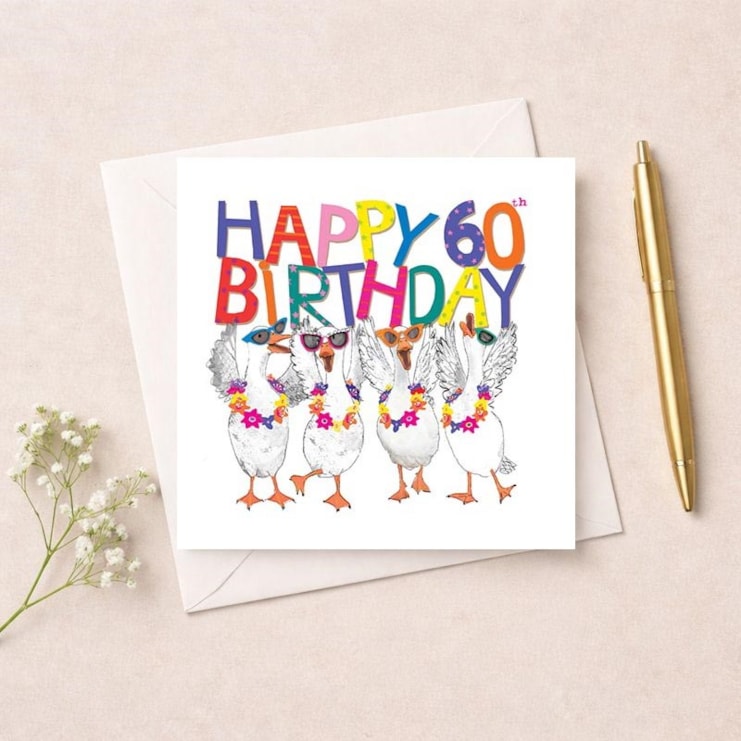 Age 60 Birthday Card - 60th Geese Age 60 Birthday Card - 60th Geese