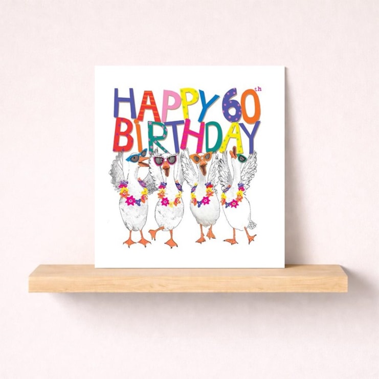 Age 60 Birthday Card - 60th Geese