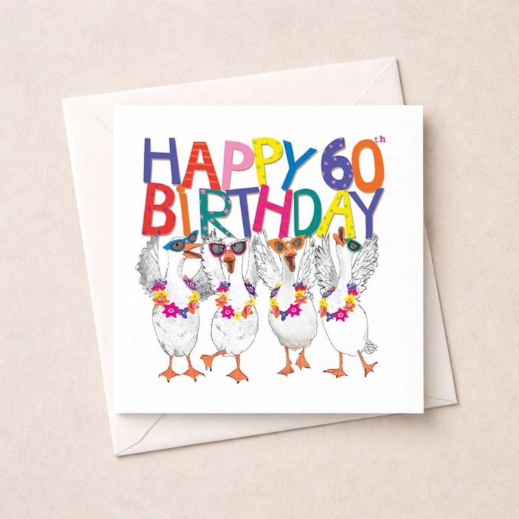 Age 60 Birthday Card - 60th Geese