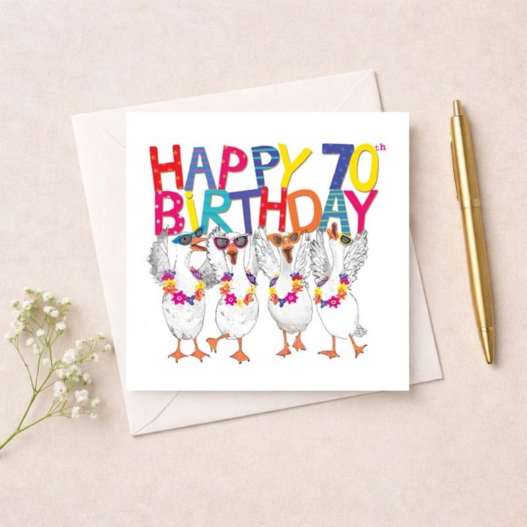 Age 70 Birthday Card - 70th Geese