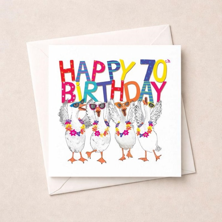 Age 70 Birthday Card - 70th Geese Age 70 Birthday Card - 70th Geese
