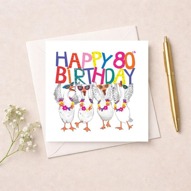 Age 80 Birthday Card - 80th Geese